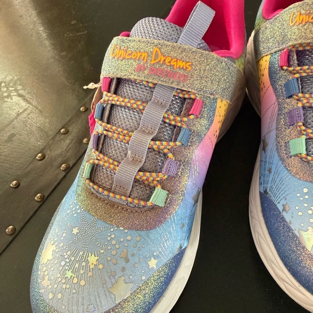 Skechers Unicorn Dream Magic Glitter Sneaker Multi Kids Do Not Light Up Size 4 - Picture 3 of 6